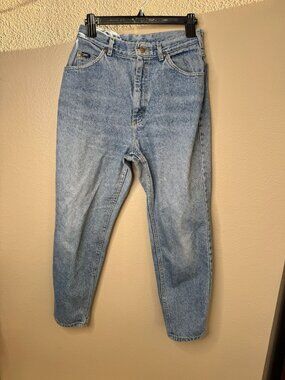 Lee Womens Petite High-Waisted Tapered Leg Light Wash Denim Jeans 12 Vintage Y2k